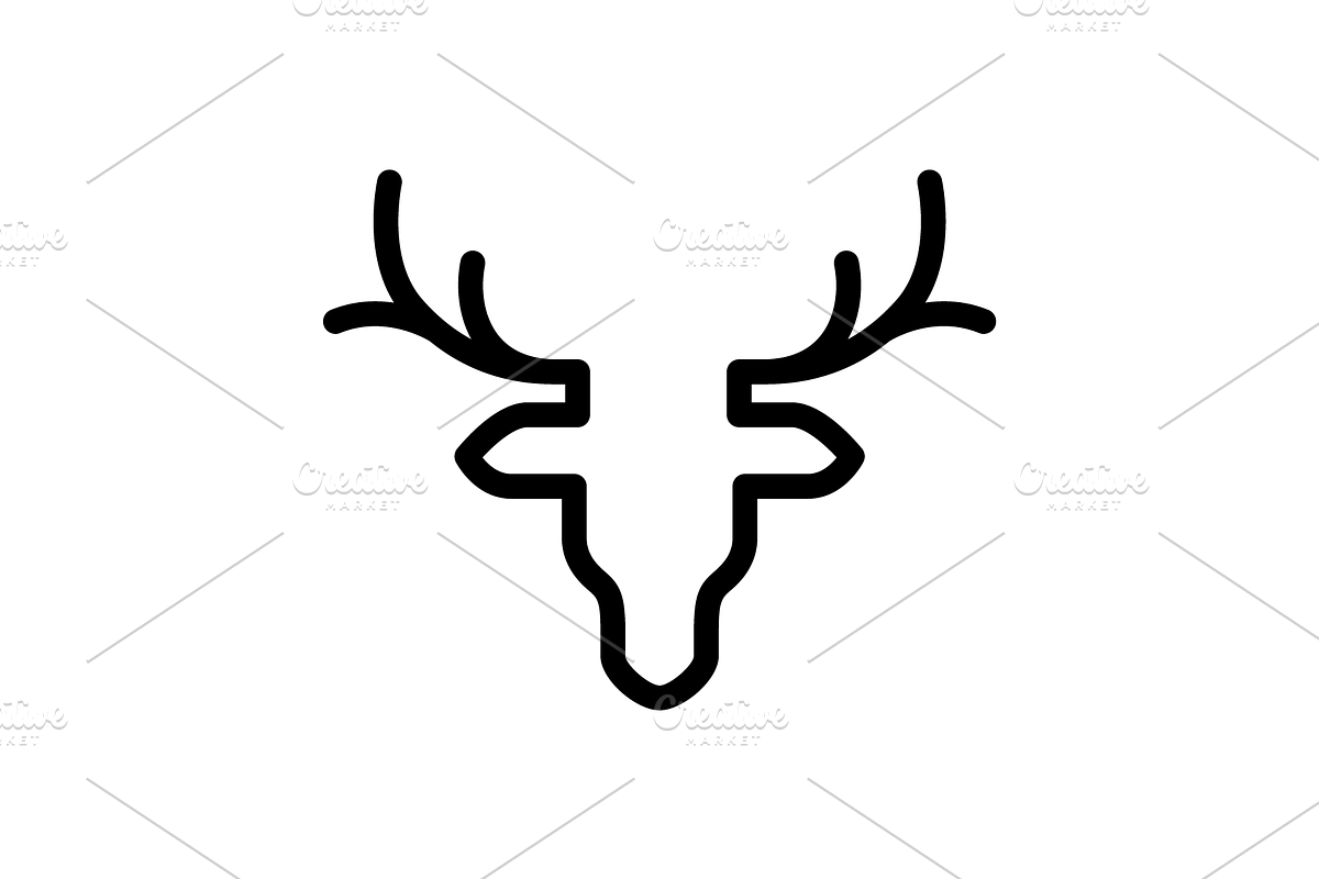 deer head minimalist line art logo, a Branding & Logo Template by devastd