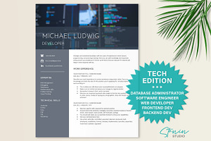 Tech Resume Template Developer