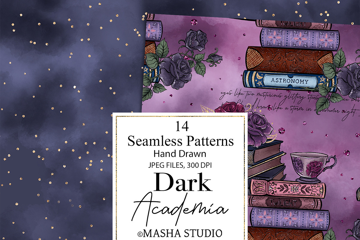 Dark Academia Seamless Paper Pack, a Pattern Graphic by Masha  Studio (Photo 6 of 8)