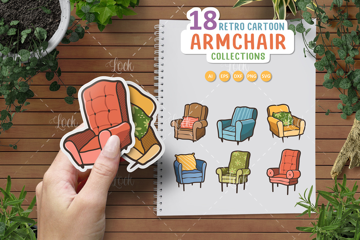 Set of armchair design, a Graphic by Allmostudio (Photo 1 of 4)