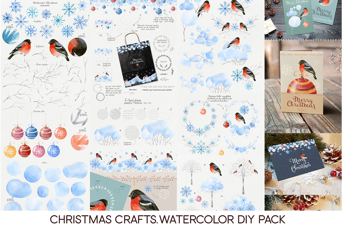 Watercolor Christmas Bundle, a Decorative Illustration by NataliVA (Photo 6 of 7)