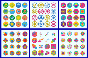 Colorful Circular Vector Icon Set, a Duotone Icon by FlyeredTemplate