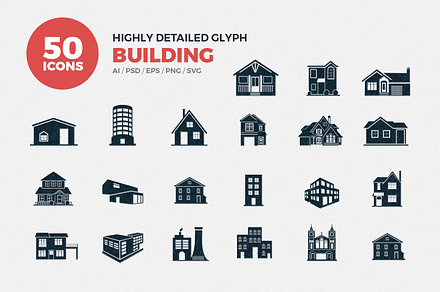 Glyph Icons Buildings Set, a Solid Icon by Jumbo Icons