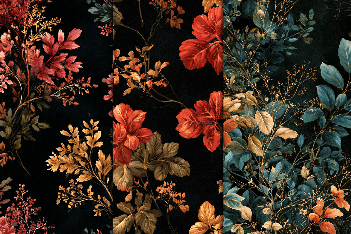Dark Aesthetic Leaves Seamless, a Pattern Graphic by Black Bird Studio (Photo 6 of 6)