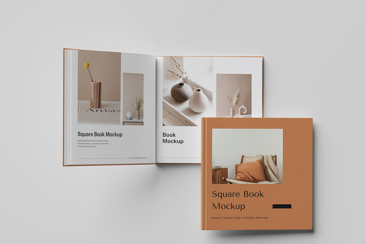 Square Book Mockup, a Books & Magazine Mockup by Tokobeta (Photo 7 of 13)