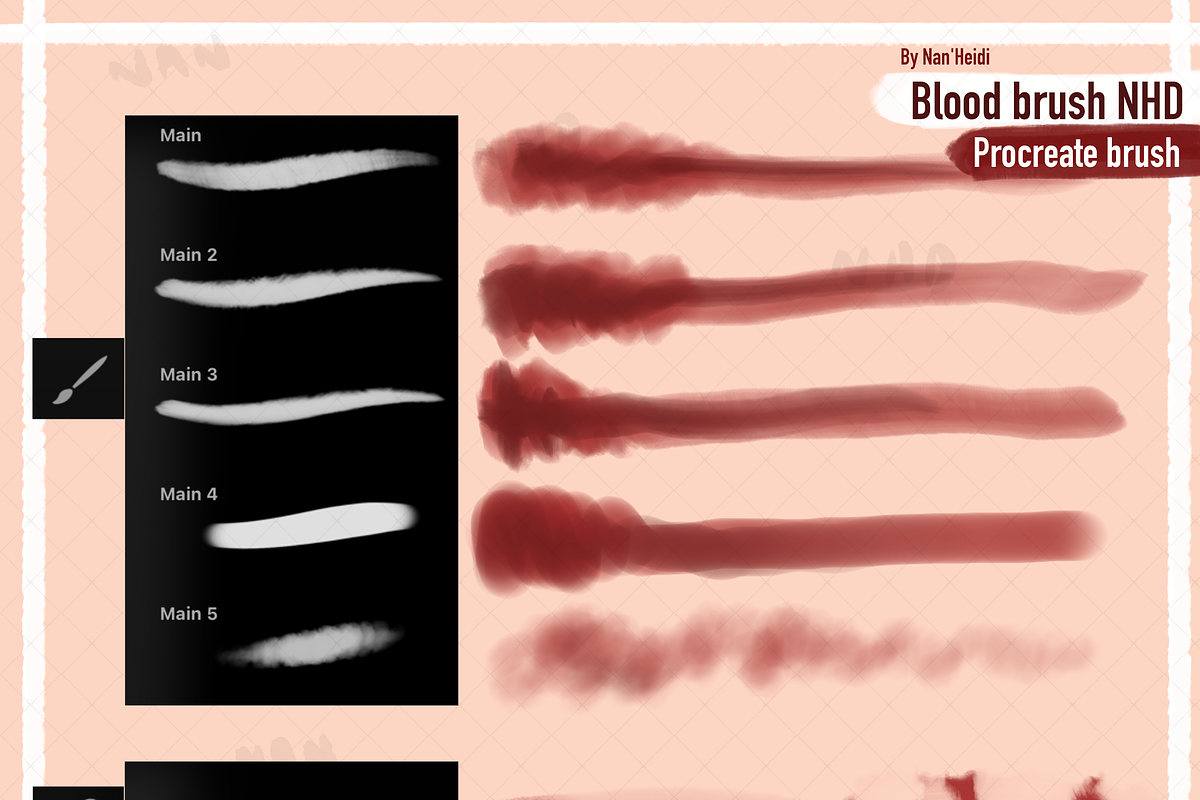Blood brush NHD BrushProcreate, a Palette Add-On by Nan'Heidi (Photo 3 of 5)