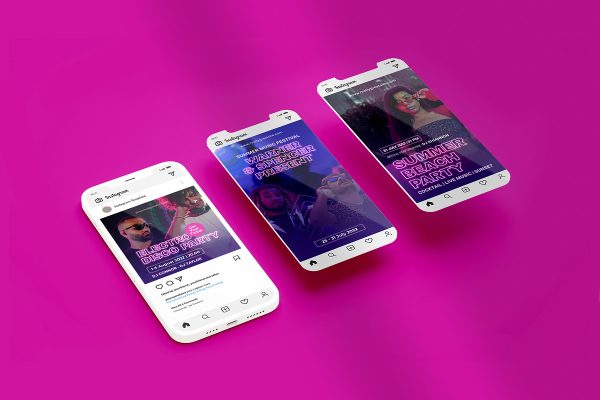 Neon Party Rave Promotion Instagram, a Social Media Template by peterdraw (Photo 6 of 9)