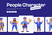 Animated People Character Set, a Person Illustration by Brickclay (Thumbnail 1 of 5)