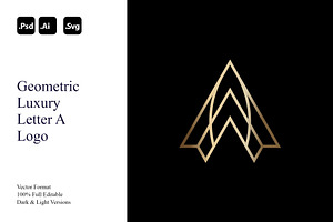 Geometric Luxury Letter A Logo, a Branding & Logo Template by Luxury Logos