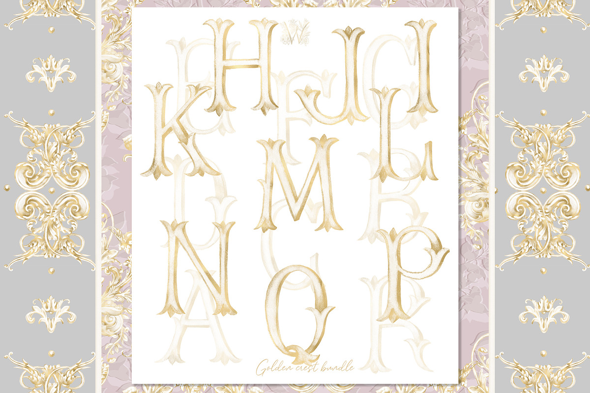Gold Baroque crest frame png, a Decorative Illustration by WonderWonder (Photo 7 of 13)