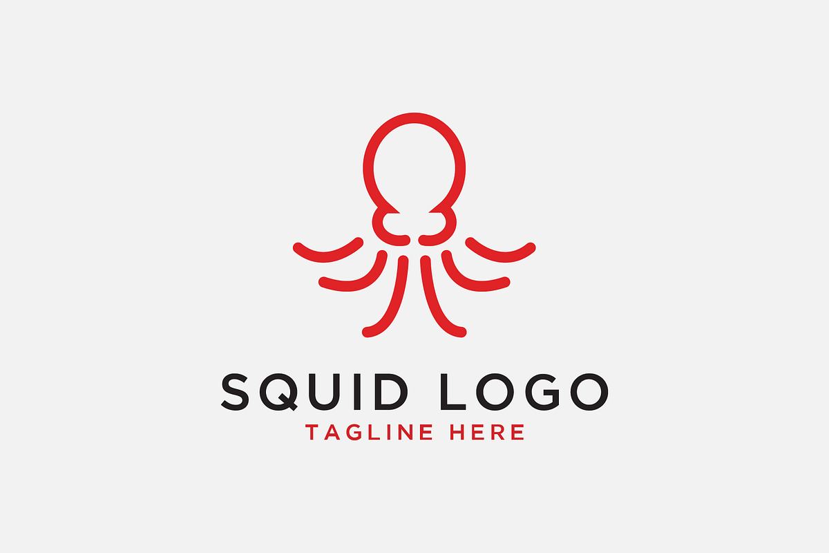Squid logo template;