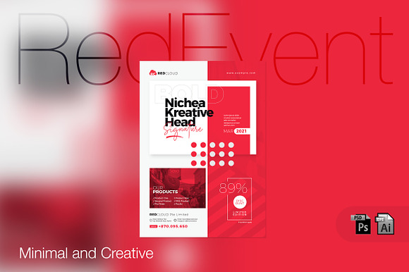 Minimal Red Event Poster preview 2