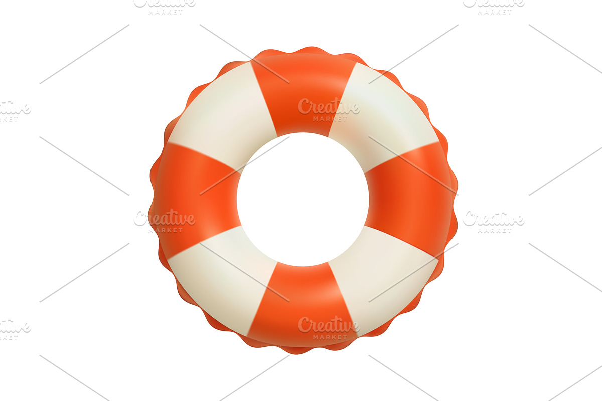 3D Inflatable swimming ring in red,, an Object Illustration by ModVector