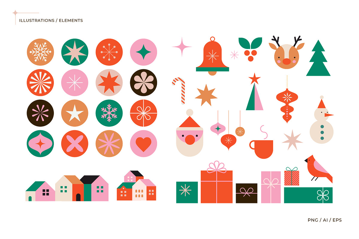 Geometric Modern Christmas, a Seasonal Illustration by Marish (Photo 9 of 9)