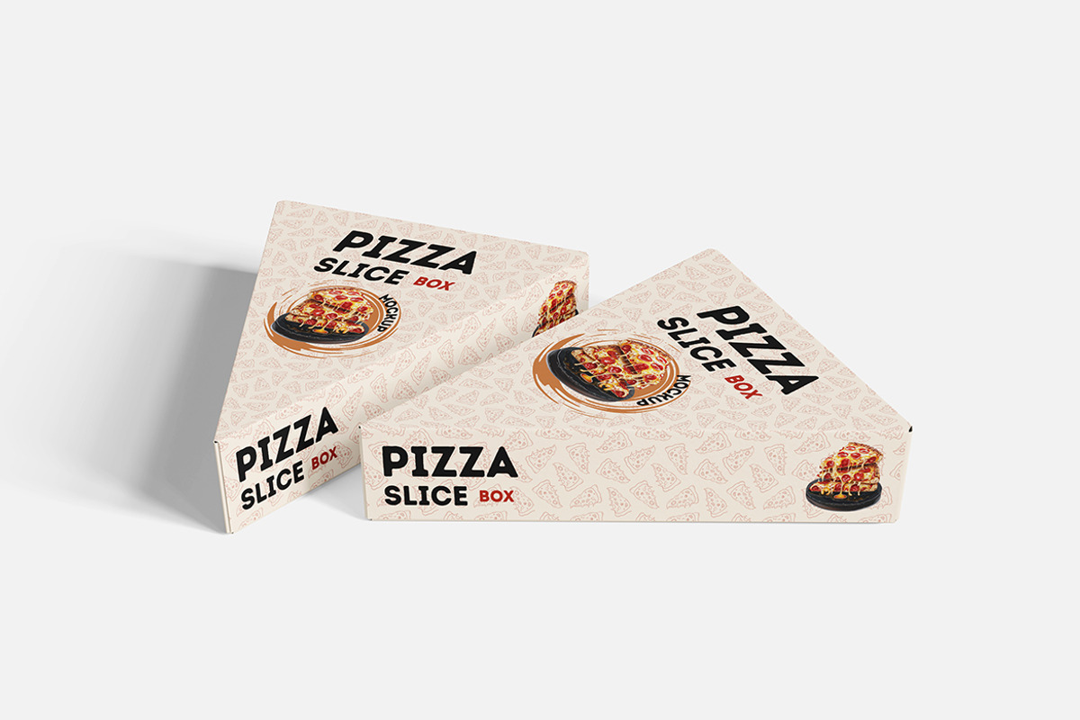 Pizza Slice Box Mockup PSD Packaging, an Advertising Mockup by Indah (Photo 5 of 6)