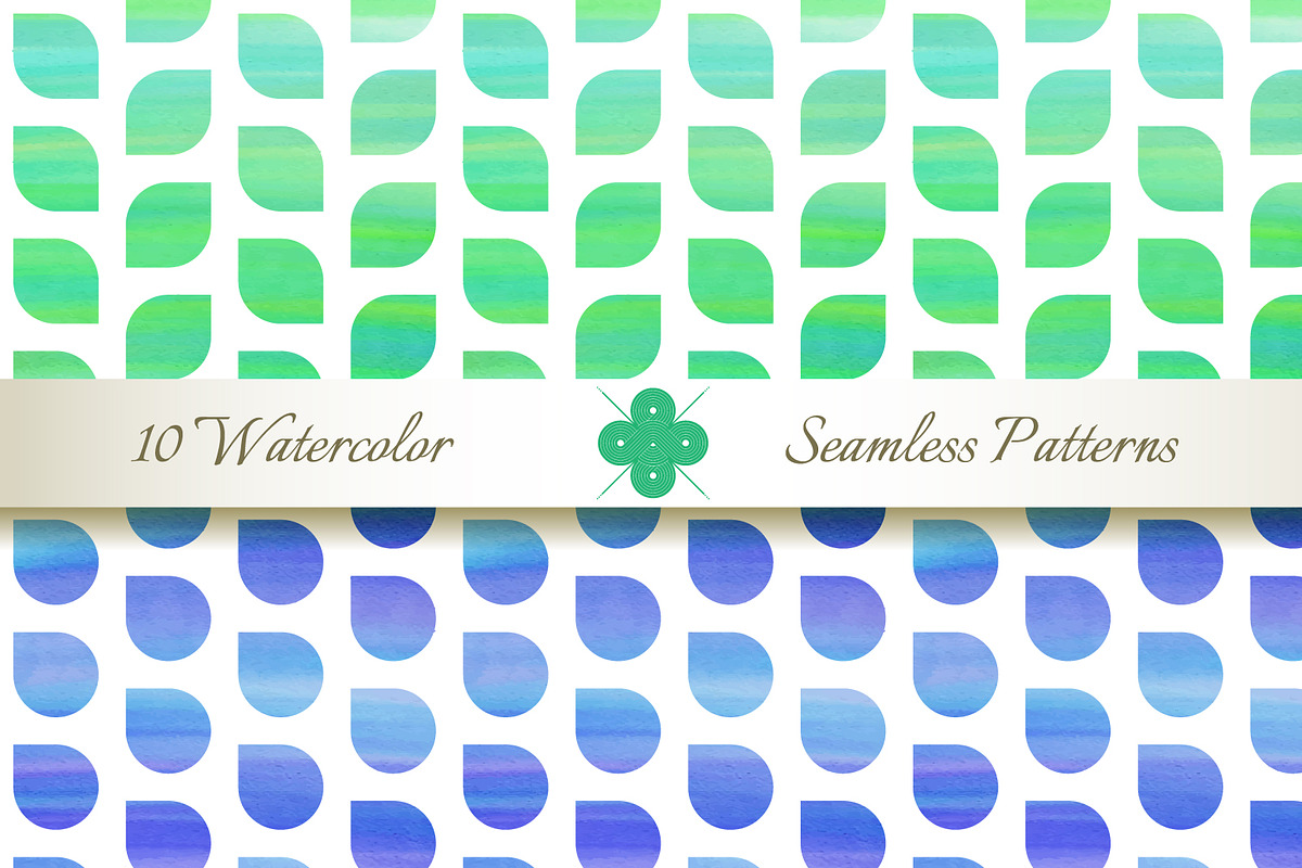 Seamless Watercolor Patterns #2, a Pattern Graphic by Patternalized (Photo 1 of 4)