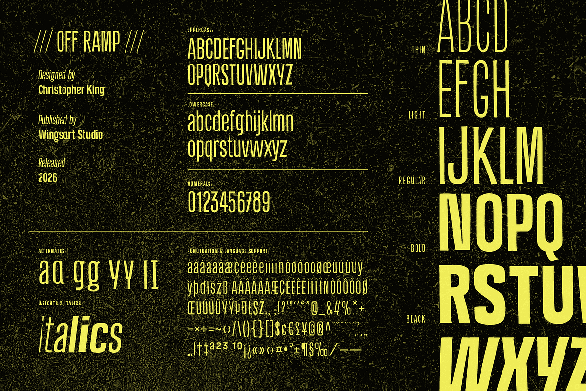 Off Ramp - An Industrial Sans-Serif, a Sans Serif Font by Wingsart Studio (Photo 3 of 15)