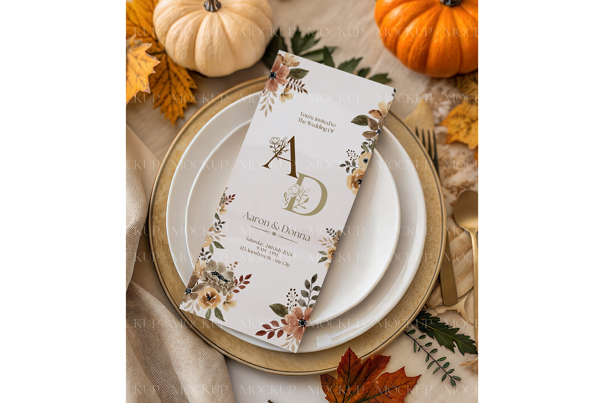 Autumn Leaf Card Menu, a Product Mockup by MockupWizard (Photo 3 of 3)