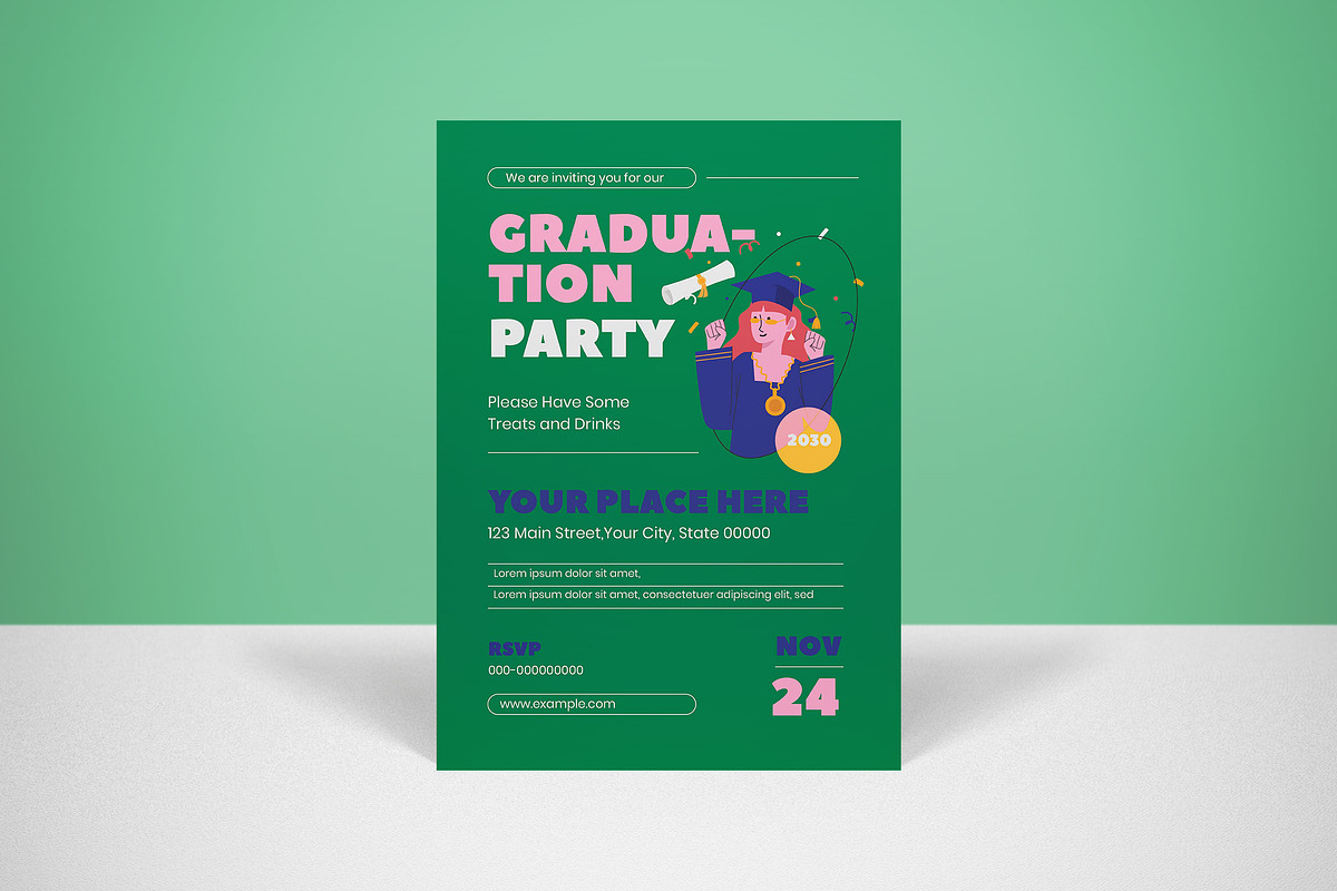 Graduation Invitation, an Invitation Template by graphicook (Photo 1 of 3)