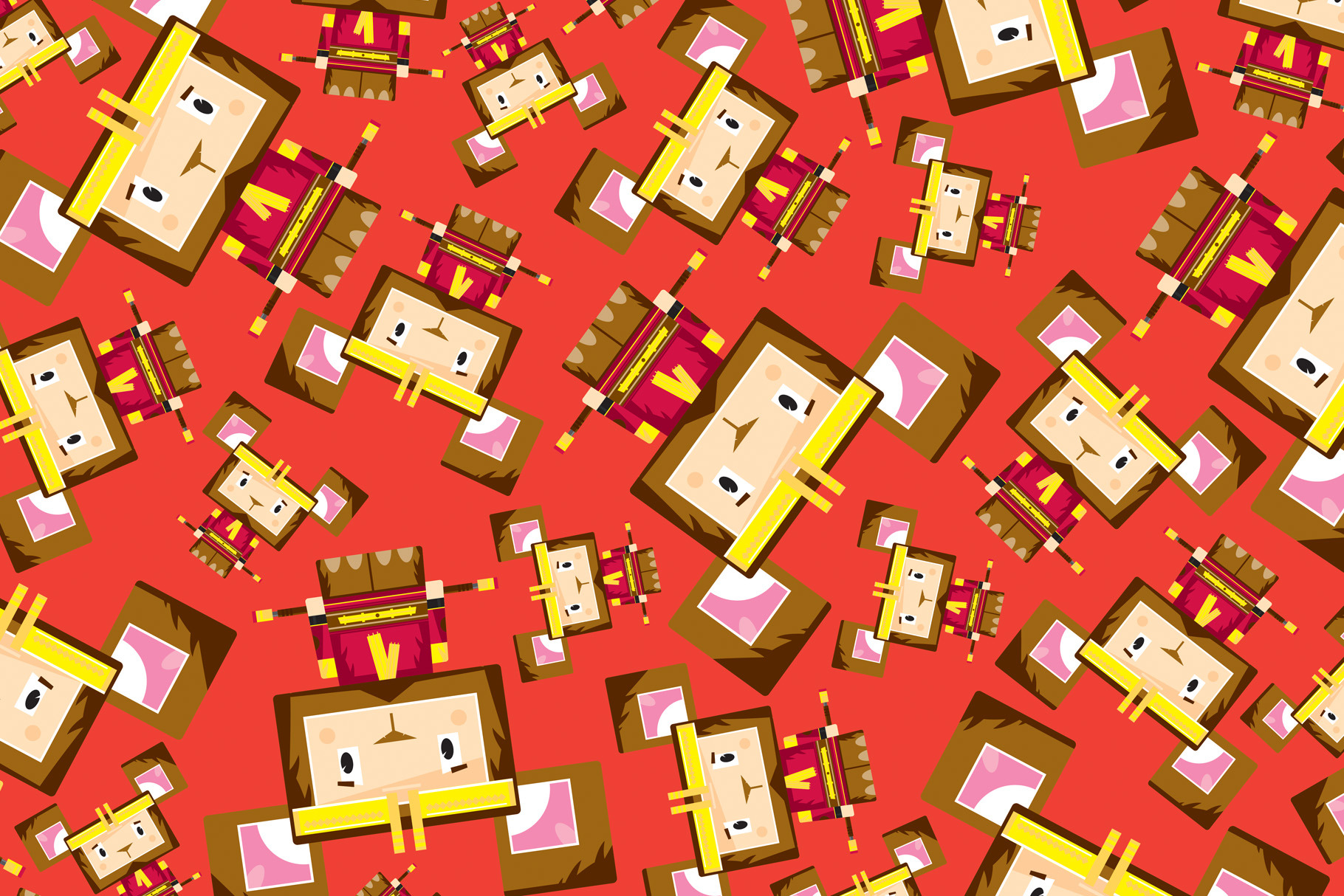 Cute Monkey King Pattern, an Animal Illustration by Mark Murphy Creative