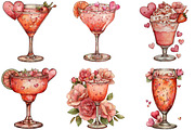 Valentine's Day Cocktail Clipart, an Illustration by Designking (Thumbnail 3 of 5)