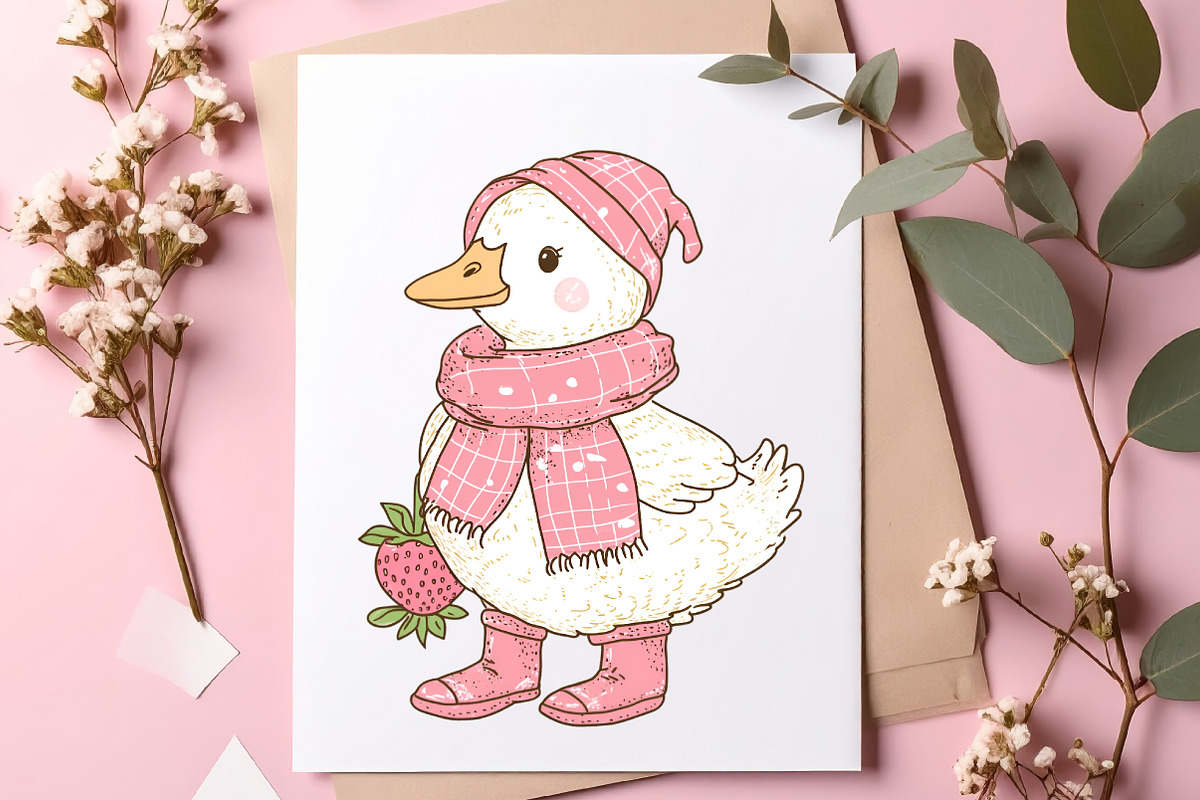 Strawberry Summer Goose Clipart, an Illustration by SinaCreation (Photo 8 of 11)