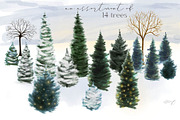 Watercolor Christmas Scenes, an Animal Illustration by Twigs and Twine (Thumbnail 11 of 15)