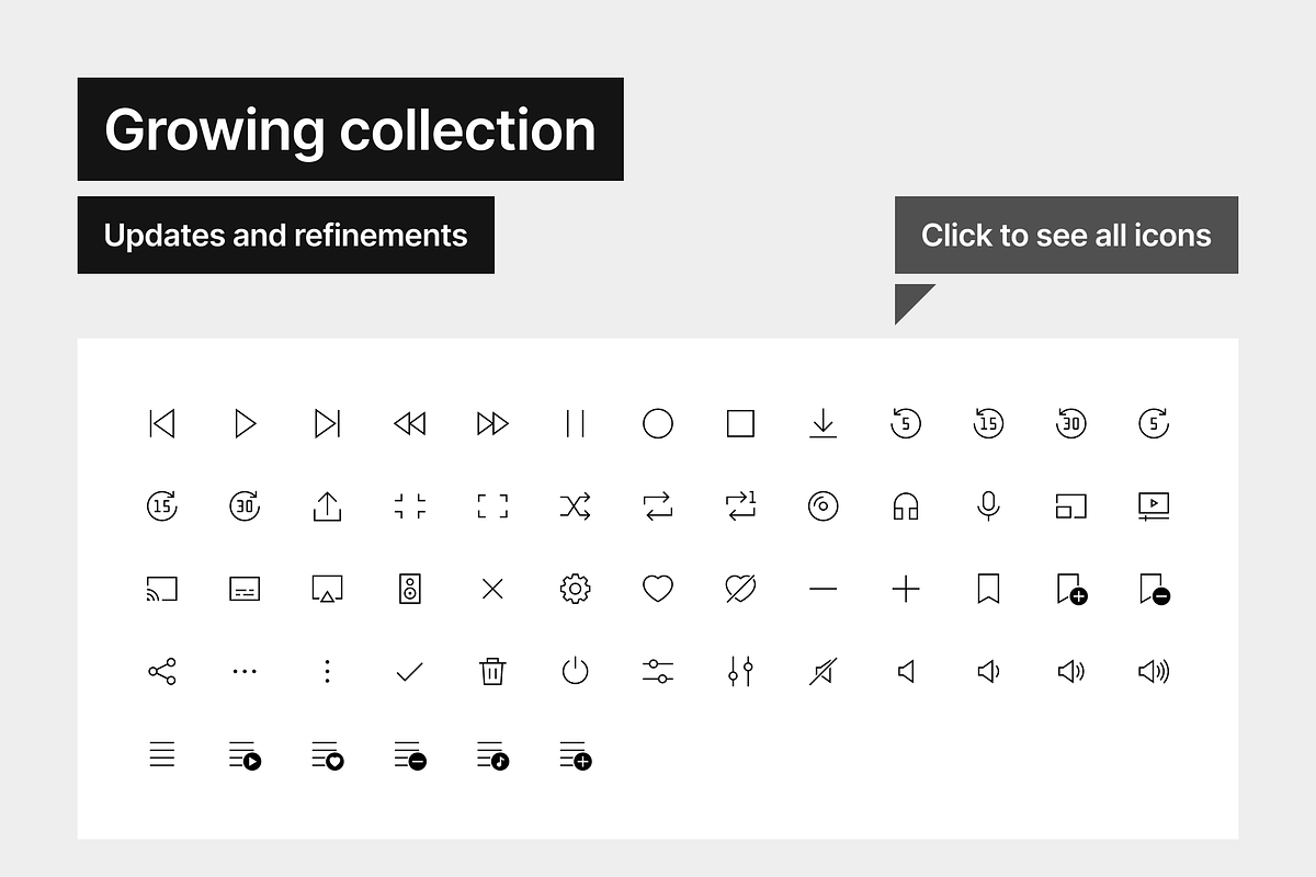 Media Controls Light - 58 icons, an Outline Icon by Pictomate (Photo 2 of 7)