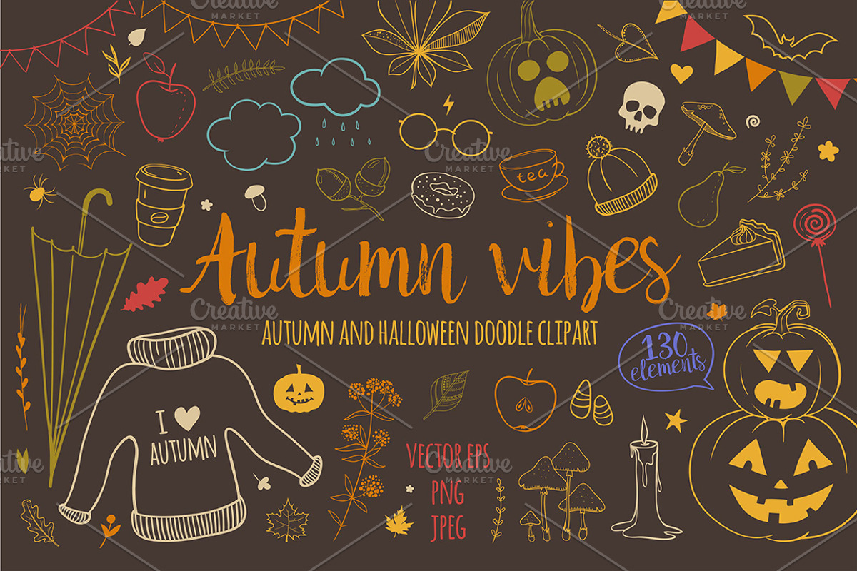 Autumn vibes: Fall Halloween doodles, a Decorative Illustration by harmonia_green_art (Photo 1 of 7)