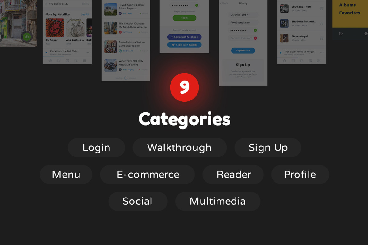 Liberty Mobile UI Kit, an UI Kit Template by Just UI (Photo 4 of 7)