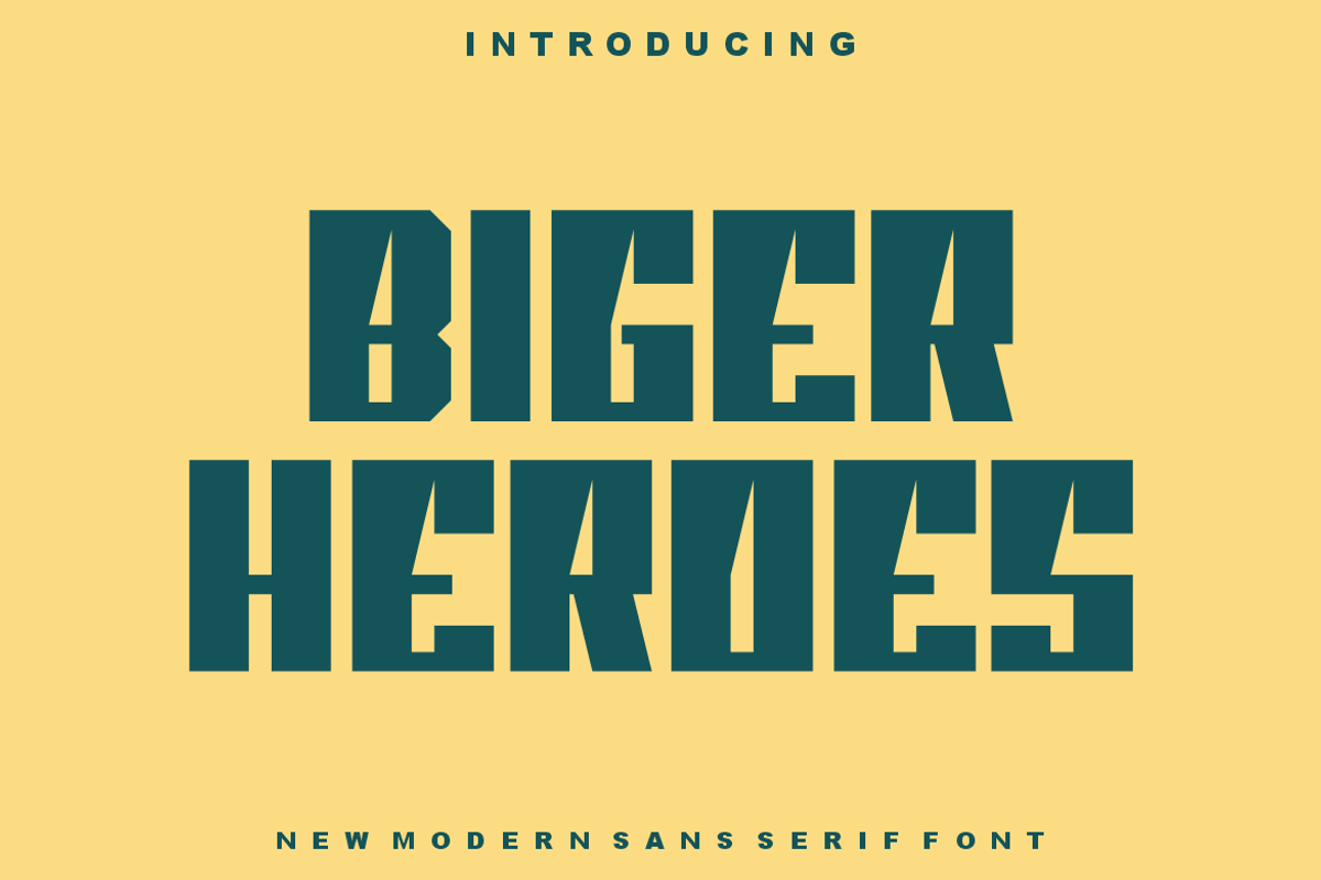 Biger Heroes - Font, a Sans Serif Font by artchiles_design (Photo 1 of 5)