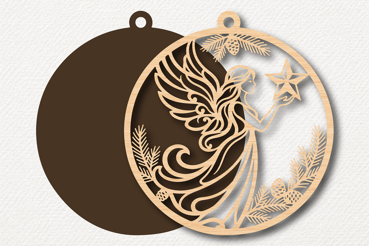 Christmas Angel Ornament SVG, a Work Illustration by Digital Artistic99 (Photo 2 of 4)