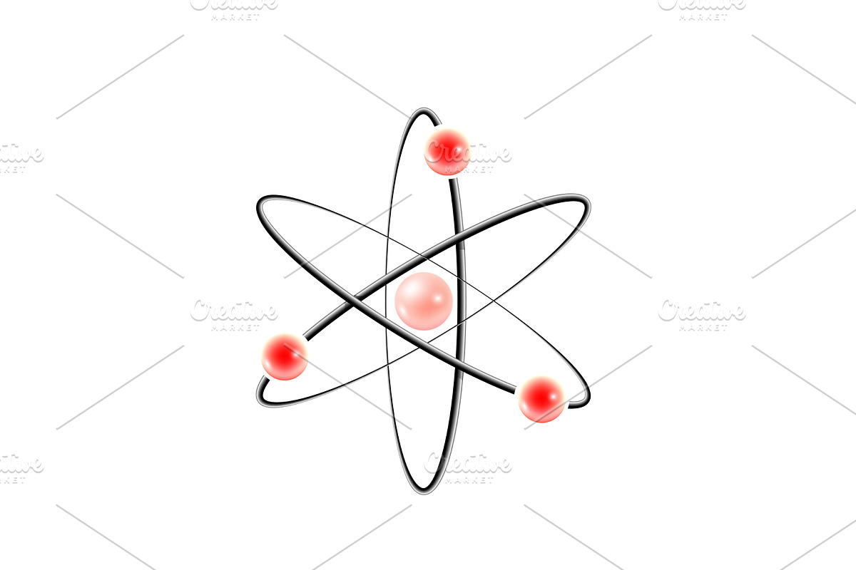 Atom isolated on white vector ill, an Object Illustration by piter.goskov