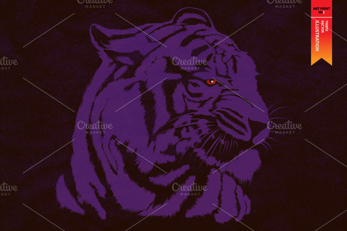 Tigers - Vector illustration, an Animal Illustration by Artistic & Unique (Photo 3 of 8)