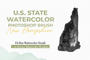 New Hampshire US Watercolor PS Brush