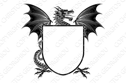 Dragon Heraldic Crest Coat of Arms