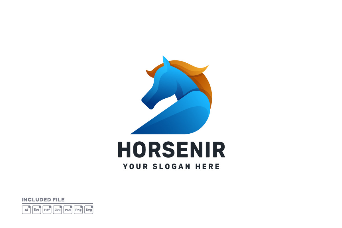 Horse Gradient Colorful Vector Logo, a Branding & Logo Template by yuanesei