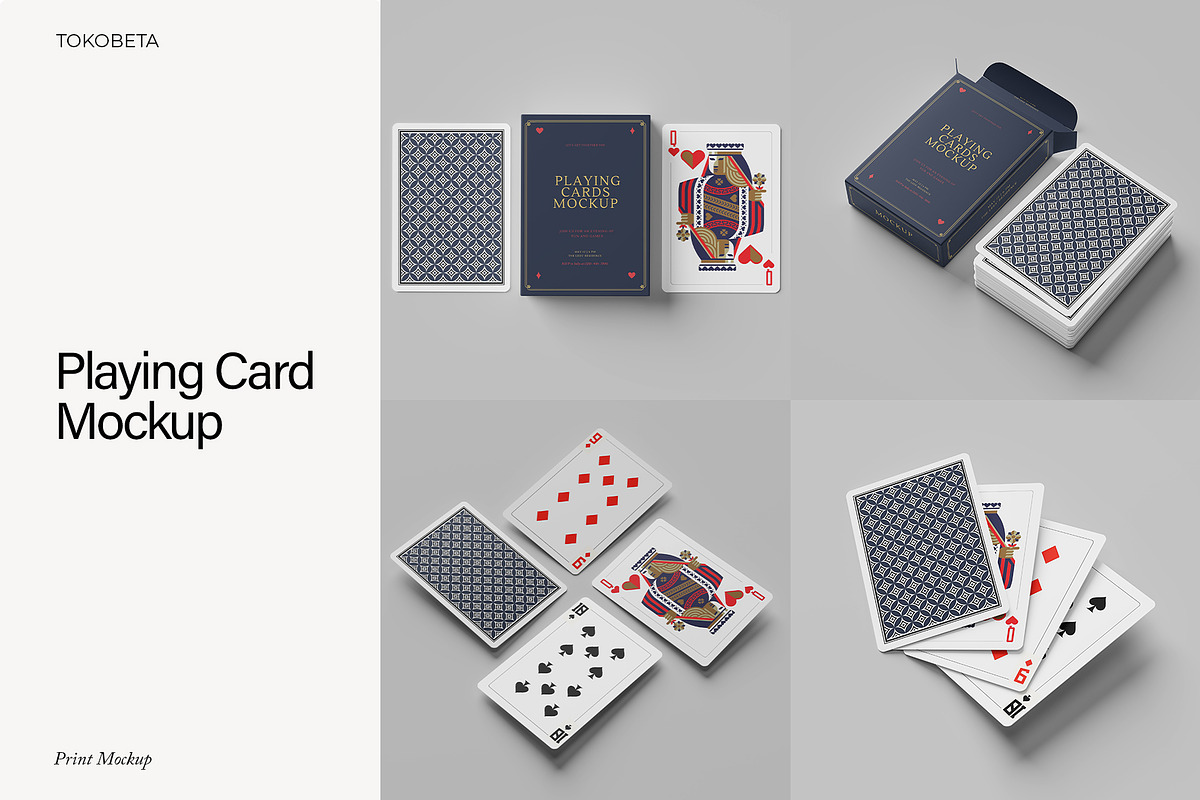 Playing Card Mockup, a Packaging Mockup by Tokobeta (Photo 1 of 9)