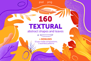 TEXTURAL abstract shapes + leaves