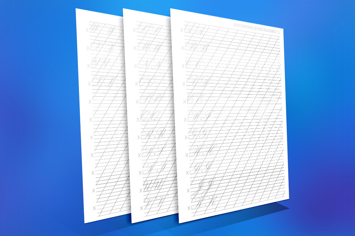 Capital letters of Copperplate, a Stationery Template by Good Worksheets (Photo 2 of 2)