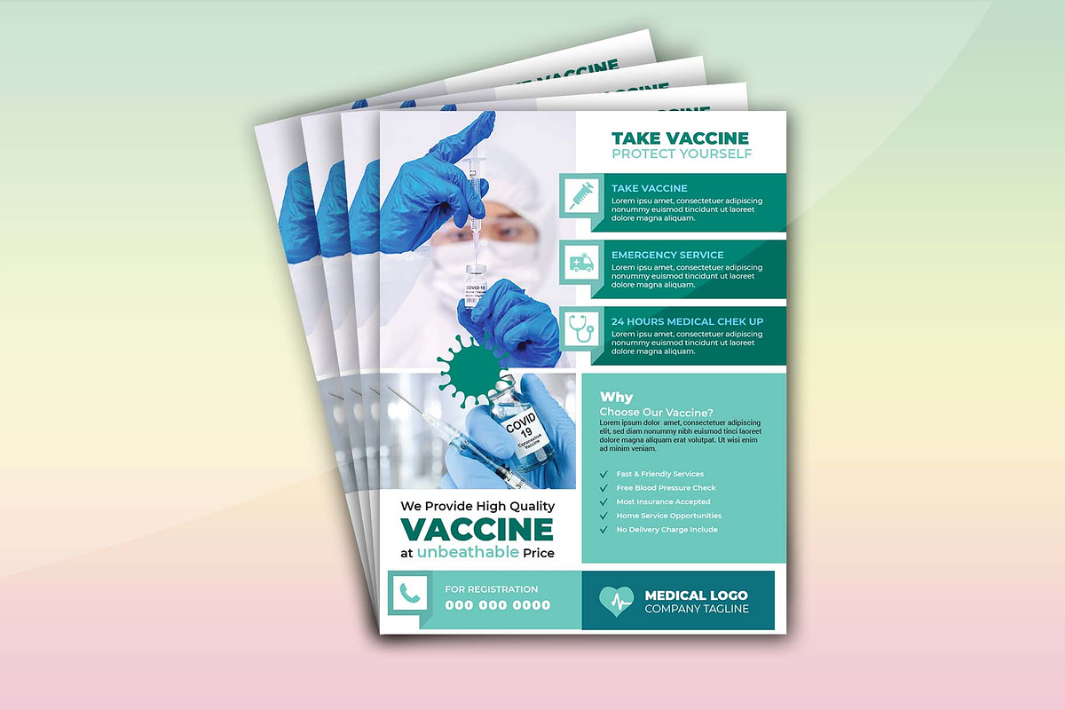Covid Vaccine Flyer (Editable), a Flyer Template by Creativpixl (Photo 3 of 5)