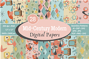 Mid Century Modern Seamless Patterns, a Pattern Graphic by Blynn Pippen (Thumbnail 1 of 9)
