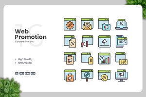 Web Promotion Colored Icons, an Icon by Upnowgraphic