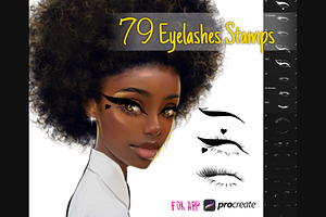 Eyelashes Stamps brushes Procreate