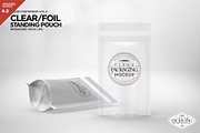 Clear /Foil Stand Up Pouch Mockup, a Cups & Container Mockup by INCDesign (Thumbnail 1 of 8)