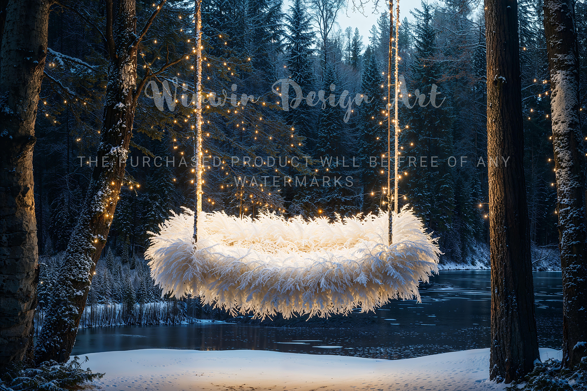 Winter Forest Swing Digital Backdrop, a Background Photo by Winwin Design Art (Photo 6 of 7)