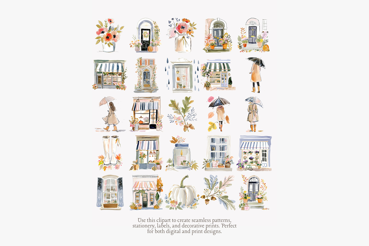 Fall cottagecore clipart set, a Decorative Illustration by Patishop Art (Photo 10 of 10)