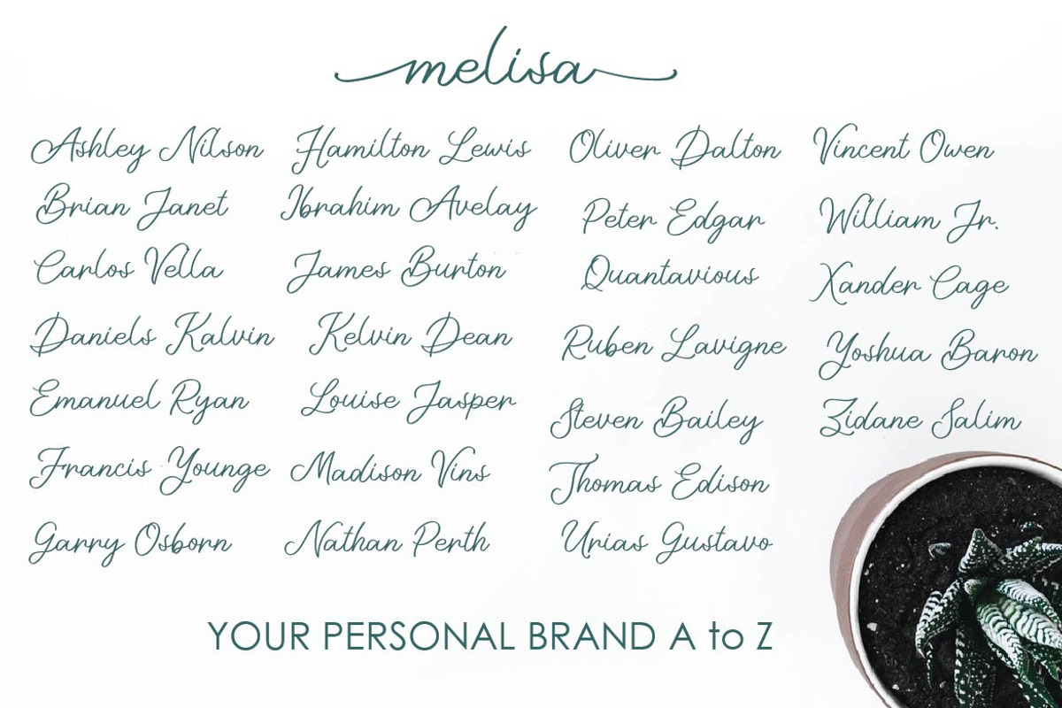 melisa, a Script Font by AMINMARIO (Photo 10 of 12)