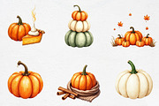 Fall Pumpkin Season Clipart, an Illustration by CrexoraLab (Thumbnail 2 of 5)