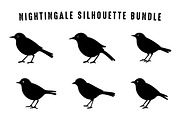 Nightingale Silhouette Clipart Set, an Animal Illustration by Gfx Expert Team (Thumbnail 2 of 3)